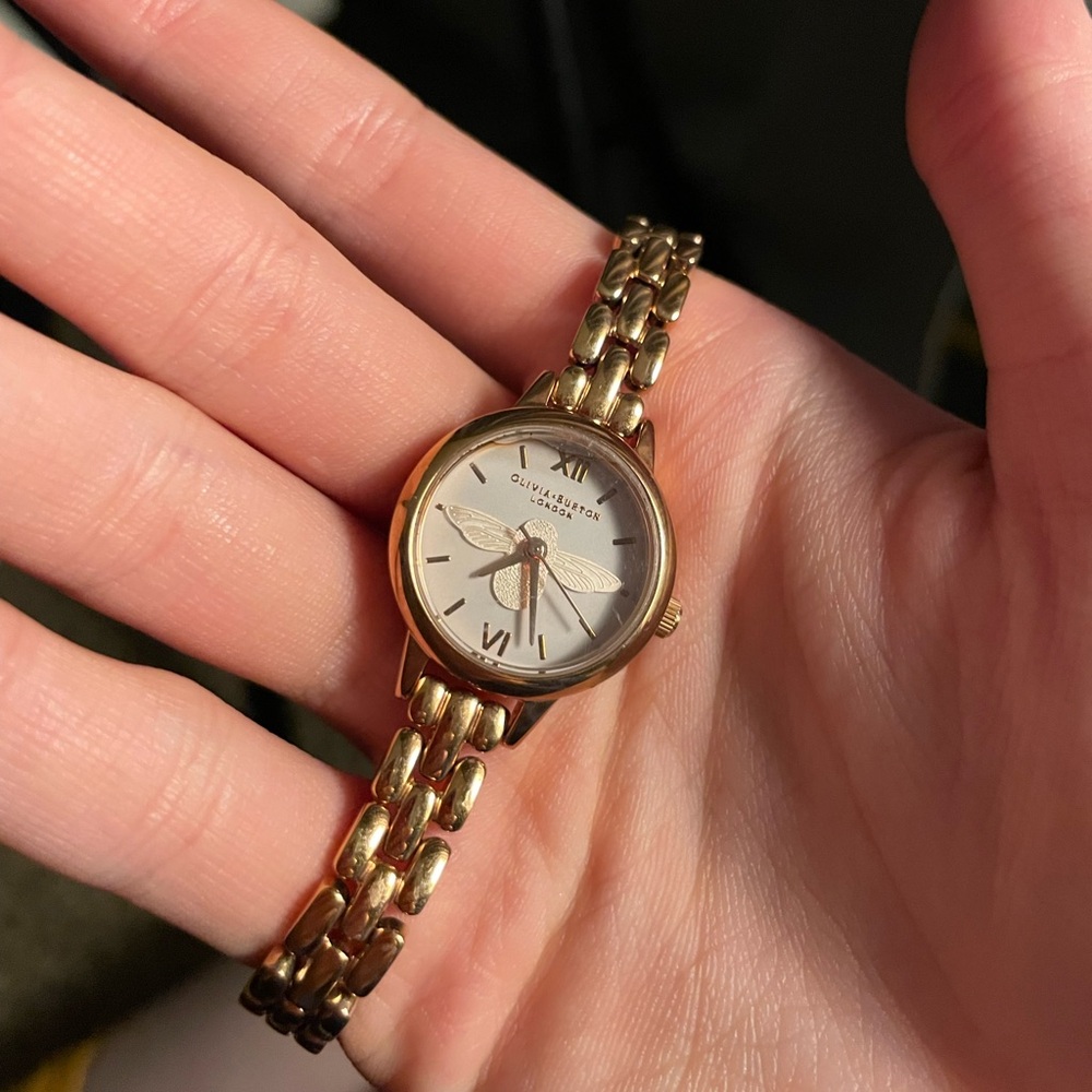 Olivia Burton Bee Analog Watch for Women in Rose Gold